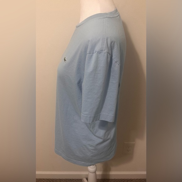 Lacoste Men's 100% Cotton Light Blue T-Shirt Size 5 Medium - Picture 4 of 8